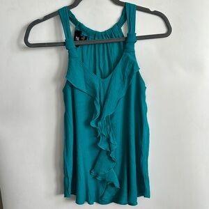 iZ Byer Teal Sleeveless Ruffle Top